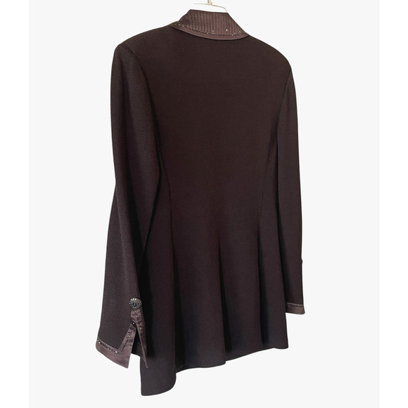 ST. JOHN EVENING by Marie Gray Women's Size 10 Brown Knit Elegant Jacket VTG USA - Picture 9 of 14